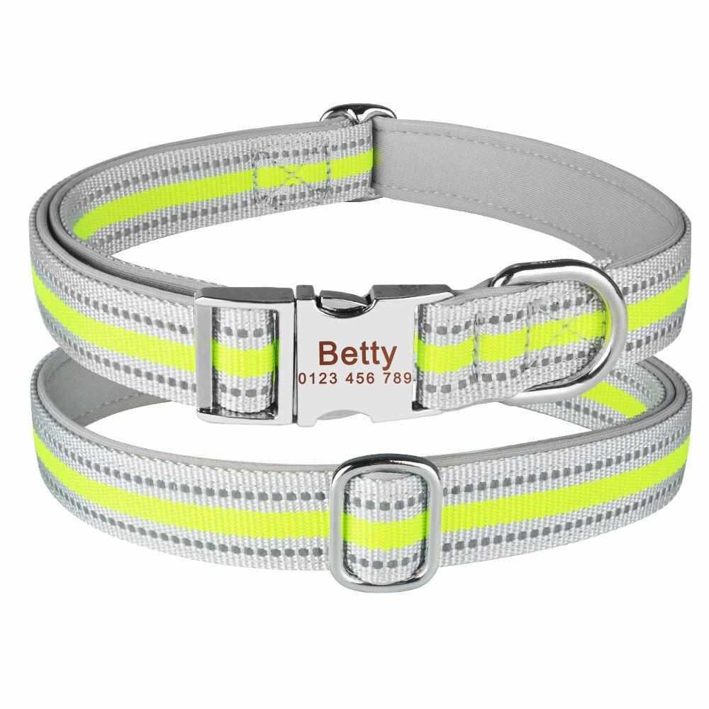 Stark reflektierendes Hundehalsband mit Namen graviert
