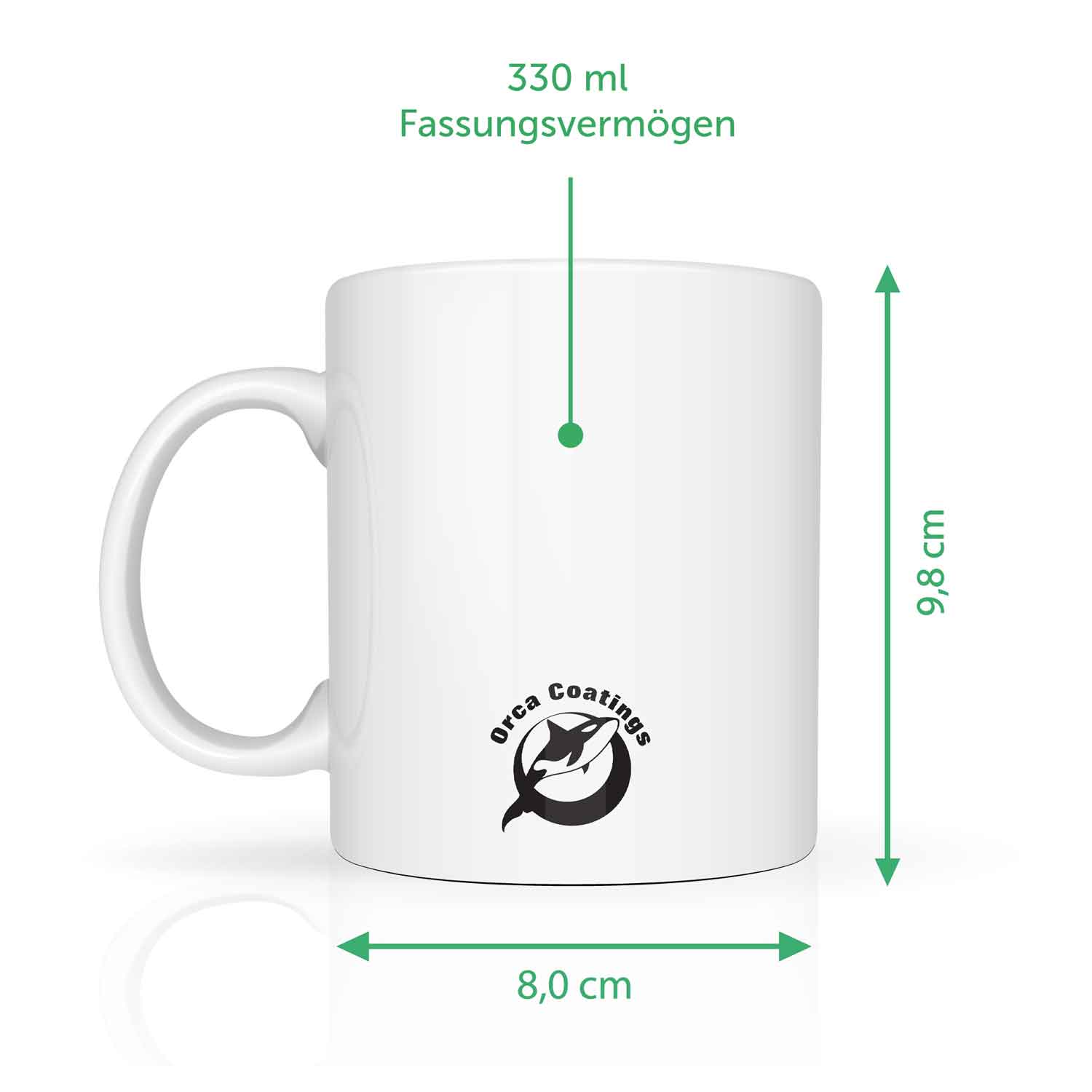Bedruckte Tasse mit Spruch Kaffee, weil nicht jeder Tag mit Mord beginnen kann