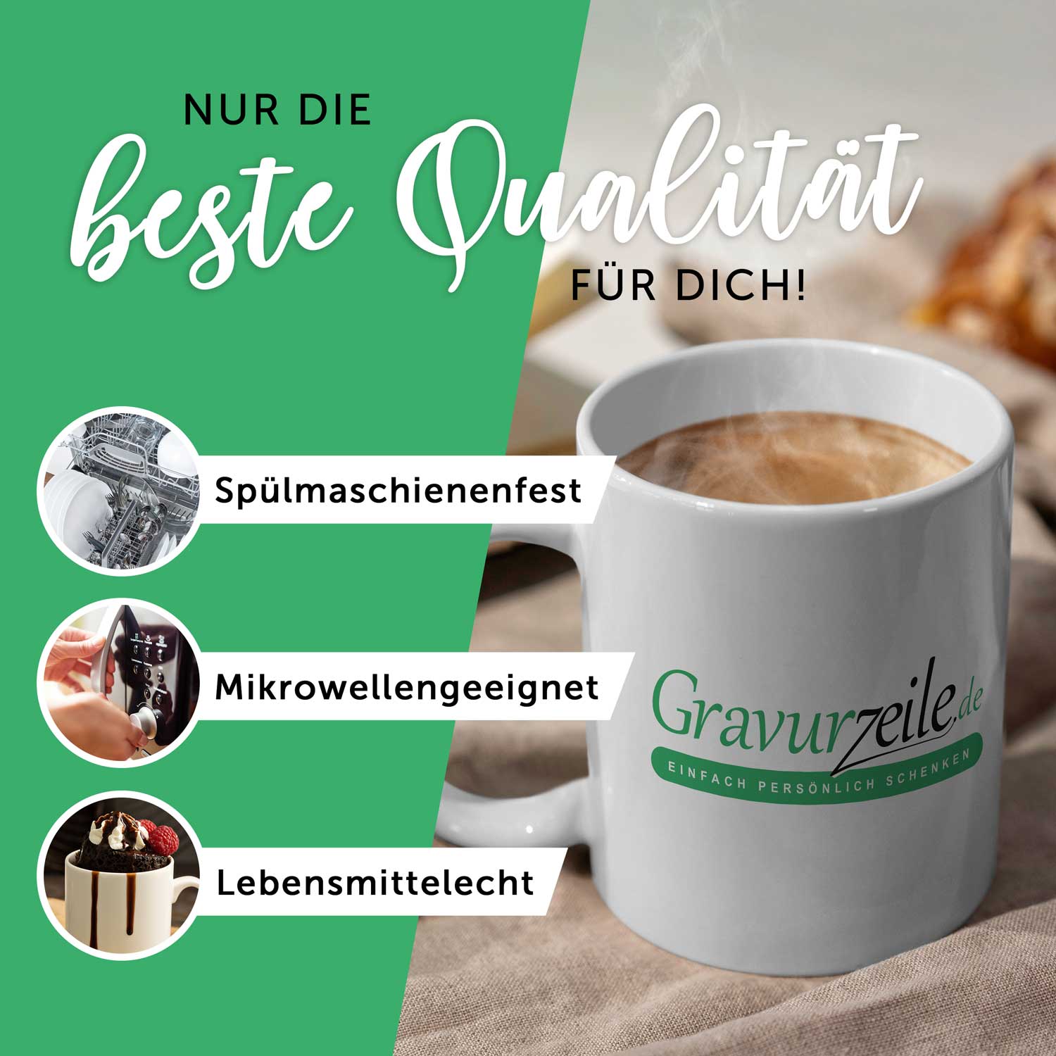 Bedruckte Tasse mit Weihnachtsmotiv im Weihnachtskugel Design