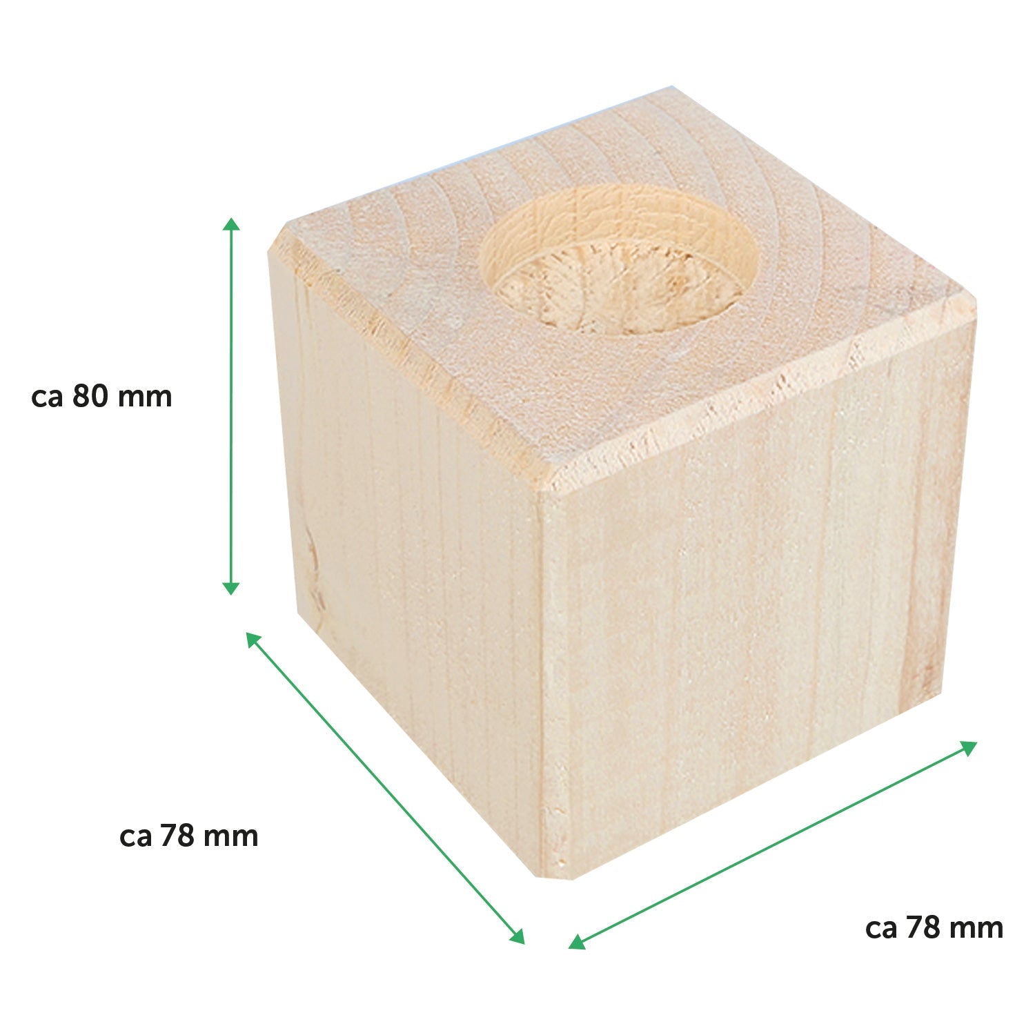 Trauerlicht - Teelichthalter mit Gravur aus Holz - Grabschmuck