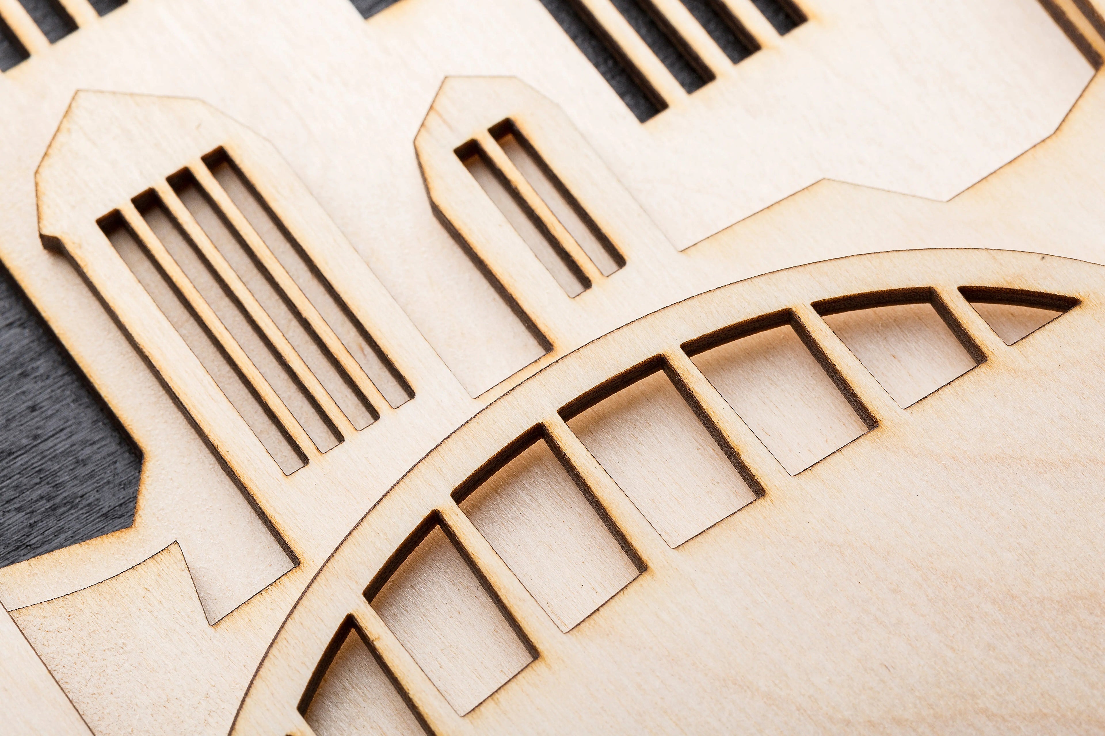 3D Wandbild aus Holz Skyline Dortmund 2017