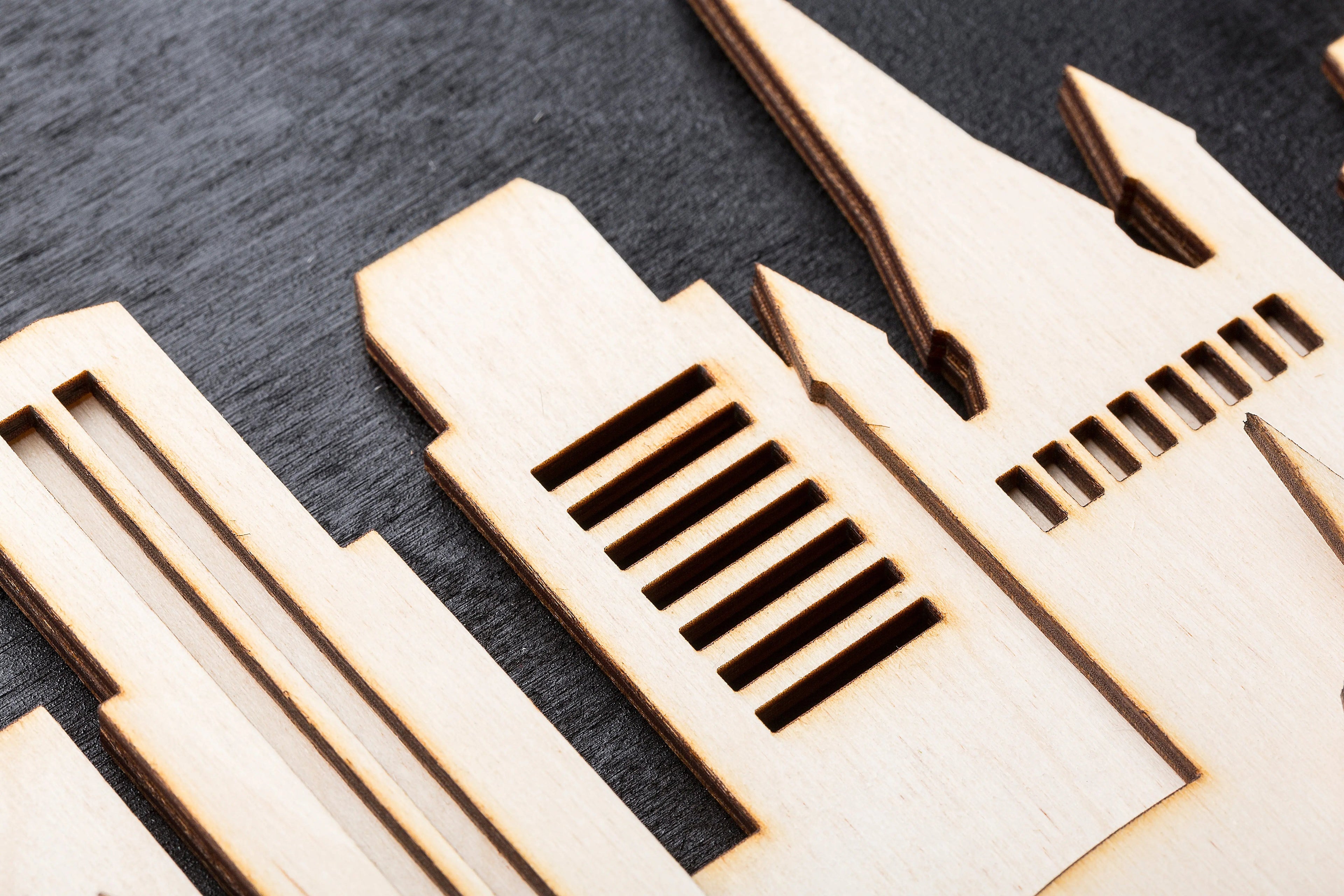 3D Wandbild aus Holz Skyline Dortmund 2017