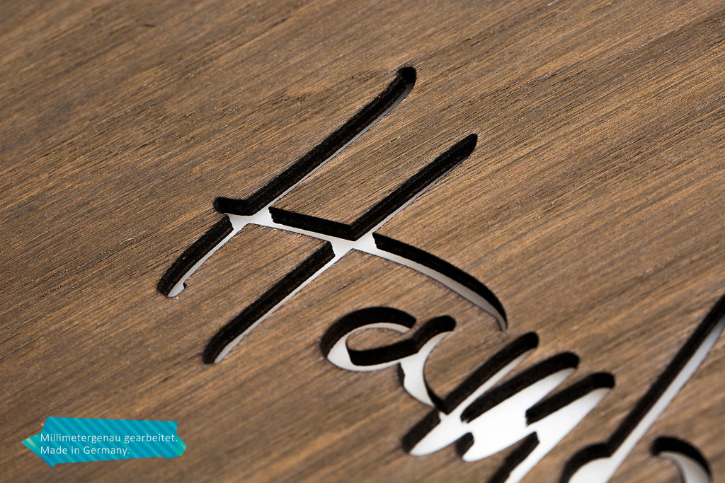 Wanduhr aus Holz Skyline London