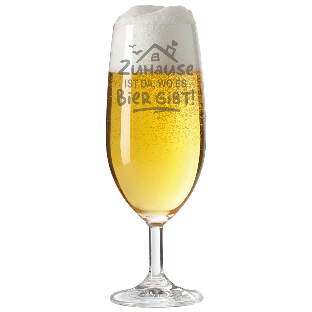 Leonardo Bierglas mit Gravur "Zuhause ist da, wo es Bier gibt"