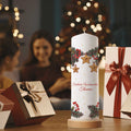 Große Kerze "Christmas Stars" bedruckt mit Namen & Wunschtext zu Weihnachten
