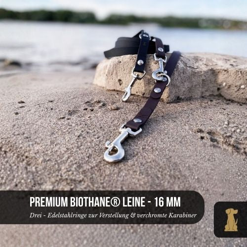 Premium Hundeleine RATZFATZ aus BioThane®/POP - Band - mit Edelstahlkomponenten - verstellbar
