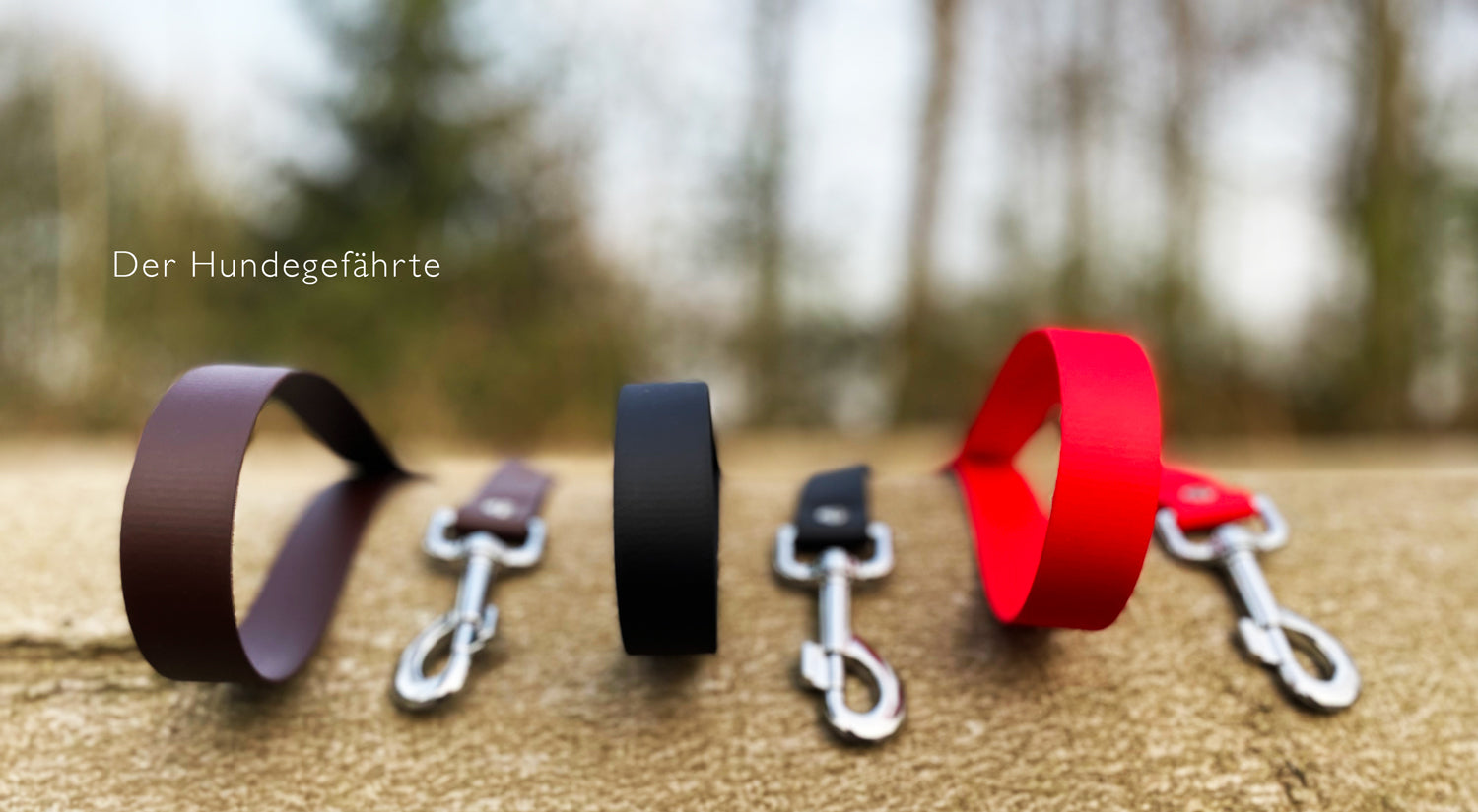 Premium Hundeleine UM'S ECK aus BioThane®/POP - Band - mit Edelstahlkomponenten - 1,5 m